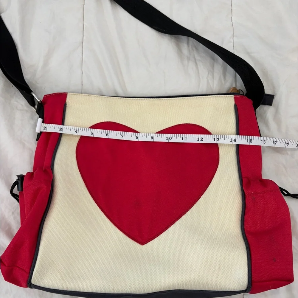 DANTE BEATRIX NYC- Cream and red heart tote diaper bag
